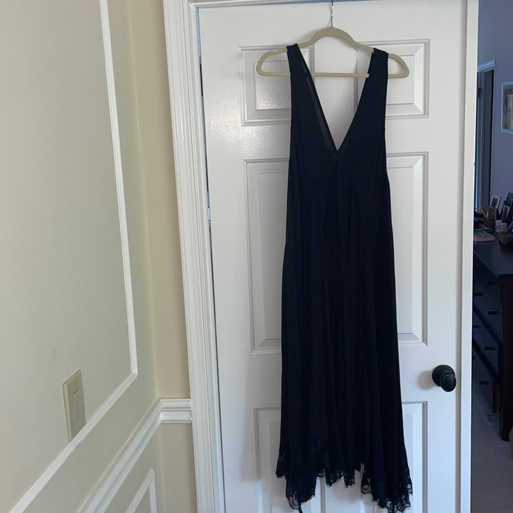 Free People Black Lace Trimmed Maxi Dress Size Small